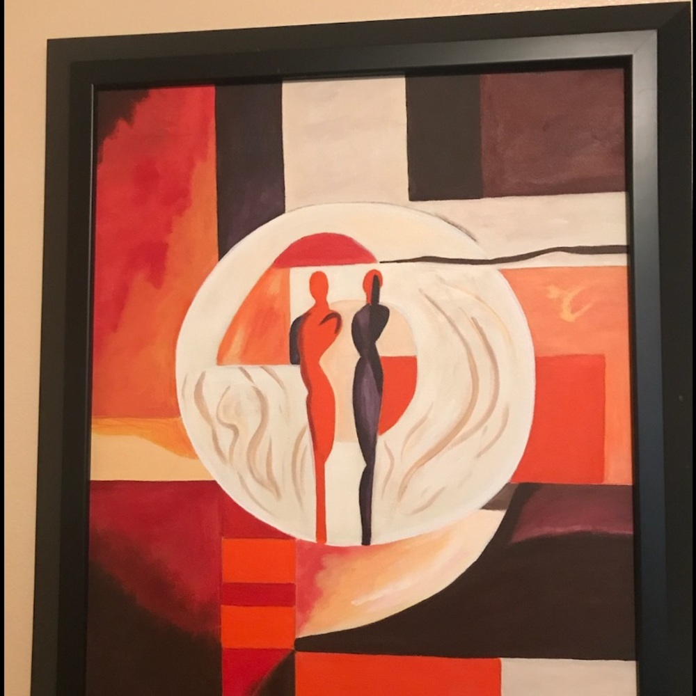 Acrylic Painting with Wood Frame